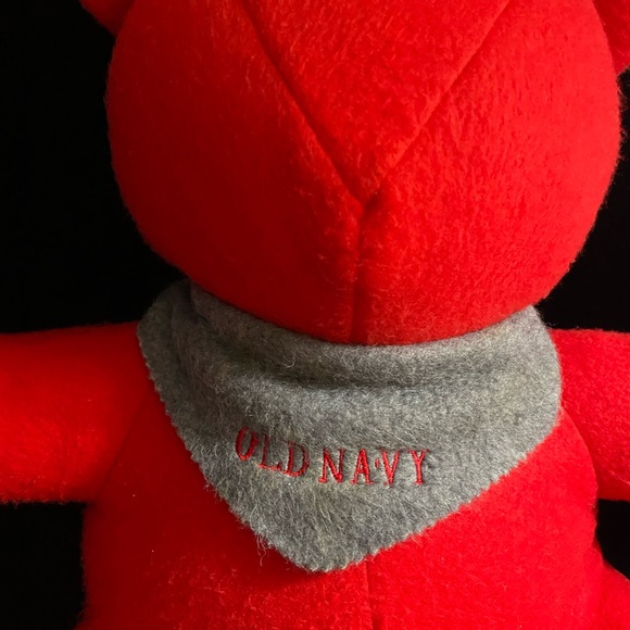 Vintage Old Navy Red Felt Bear stuffed animal plush T27 - Picture 2 of 4